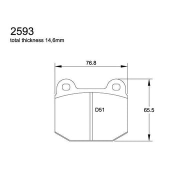 Pagid U-2593 Black Racing Pad - RS14 Compound