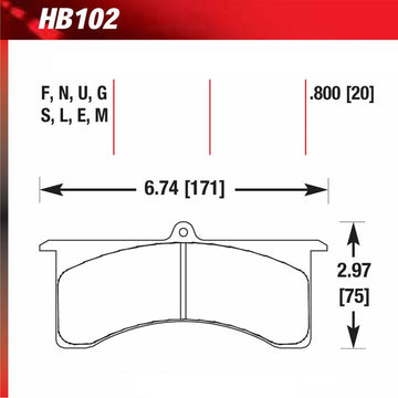 Hawk HB102G.800 Racing Pad - DTC-60 Compound