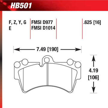 Hawk HB501G.625 Racing Pad - DTC-60 Compound