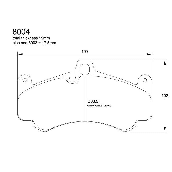 Pagid U-8004 Yellow Racing Pad - RS19 Compound