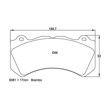 Pagid U-8081 Racing Pad For Ceramic Rotors - RSC-1 Compound