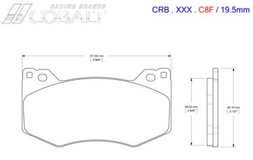 Cobalt Brake Pads Corvette C8 Z51 Brake Pads (Front)