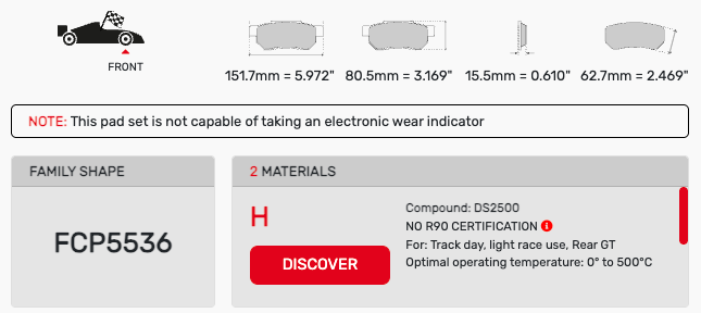 Ferodo FCP5536 Front Brake Pads