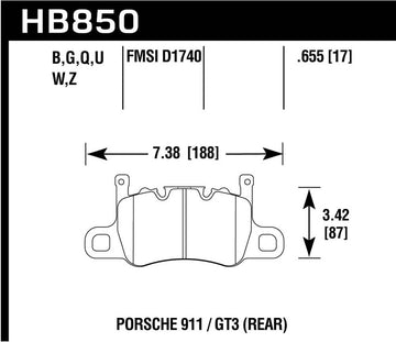 Hawk HB850B.655 Street Performance Pad - HPS 5.0 Compound