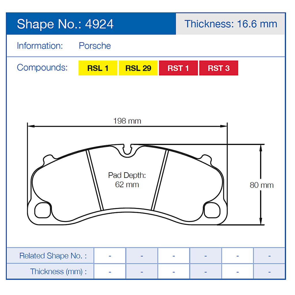 Pagid 4924 Racing Brake Pads
