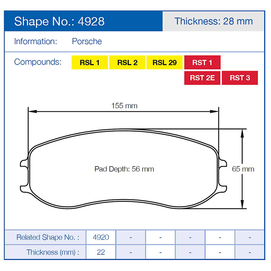 Pagid 4928 Racing Brake Pads