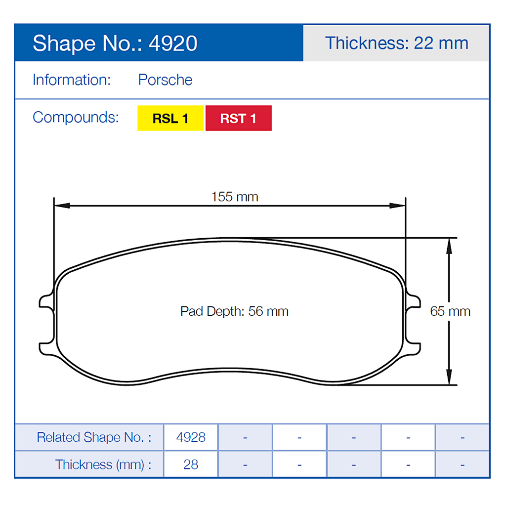 Pagid Racing 4920 Brake Pads