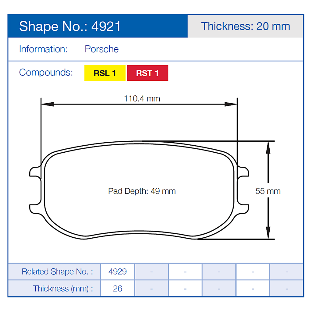 Pagid Racing Brake Pads 4921