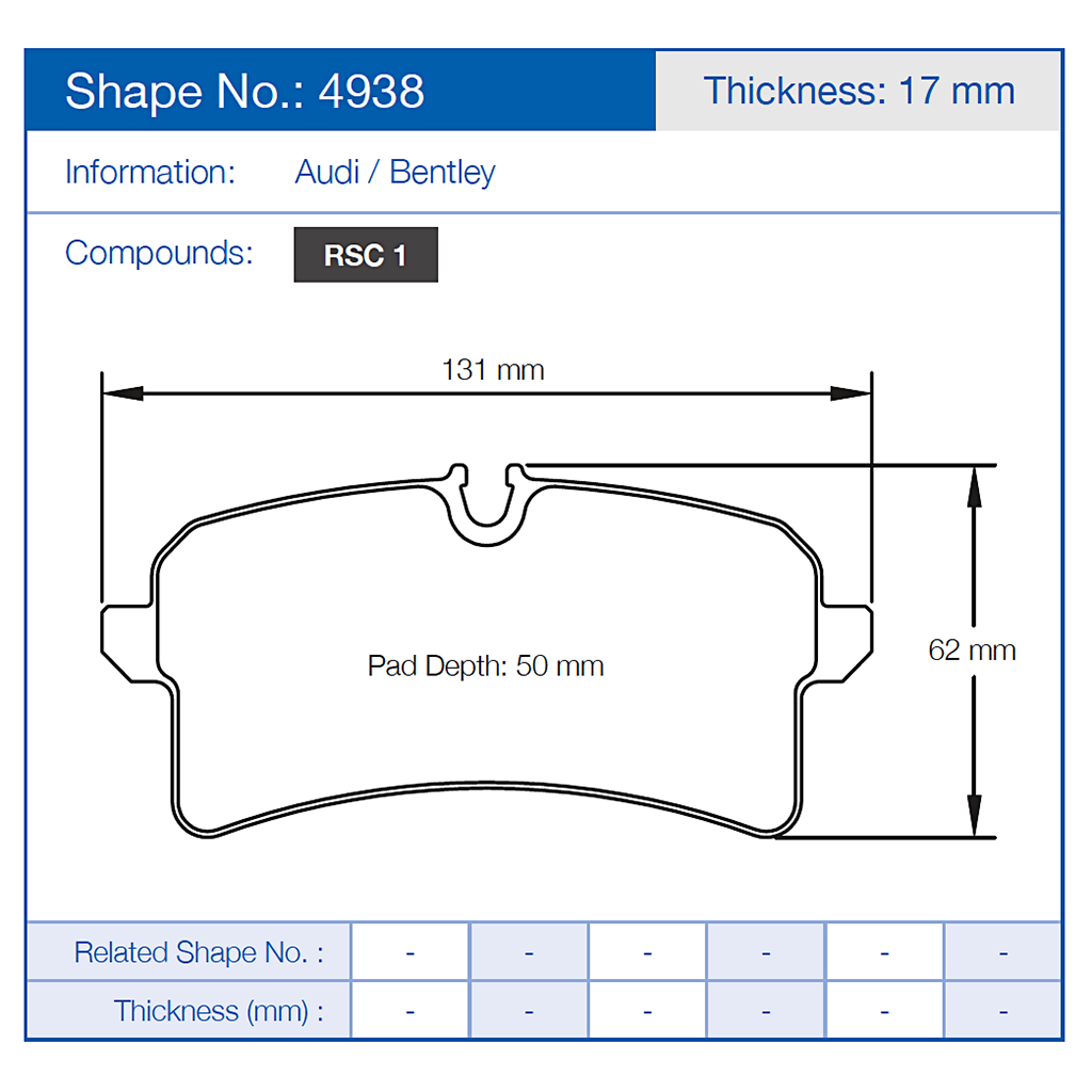 Pagid 4938 Racing Brake Pads
