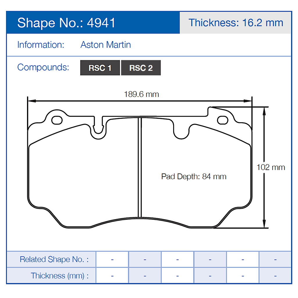 Pagid 4941 Racing Brake Pads