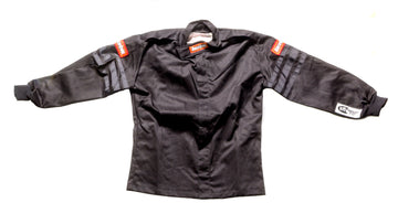RACEQUIP Black Jacket Kids Single Layer Large Black Trim