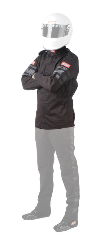 RACEQUIP Black Jacket Kids Single Layer XXL Black Trim