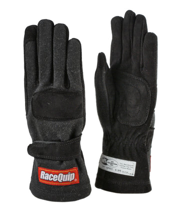 RACEQUIP Glove Double Layer Child Large Black SFI-5 Youth