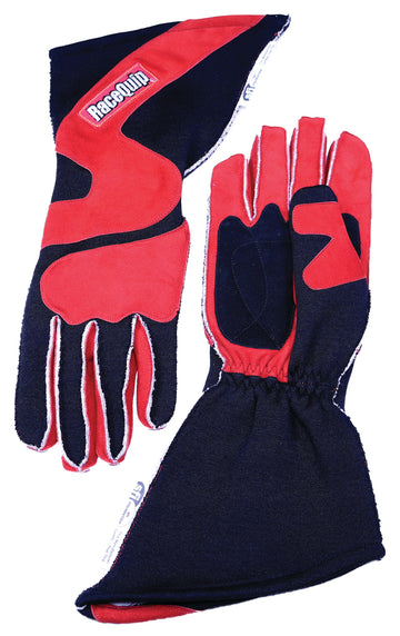 RACEQUIP Gloves Outseam Black/Red Large SFI-5