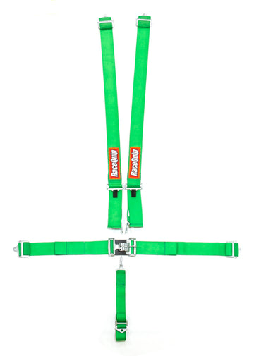 RACEQUIP 5pt Harness Set L&L Green SFI