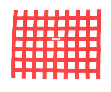 RACEQUIP Ribbon Window Net Red Non-SFI