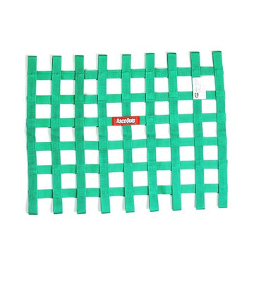 RACEQUIP Ribbon Window Net SFI Green