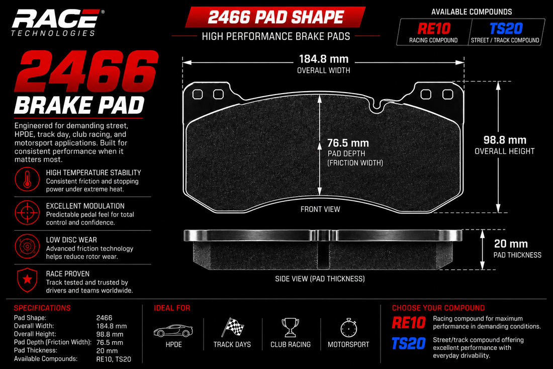 Race Technologies 2466 Brake Pad
