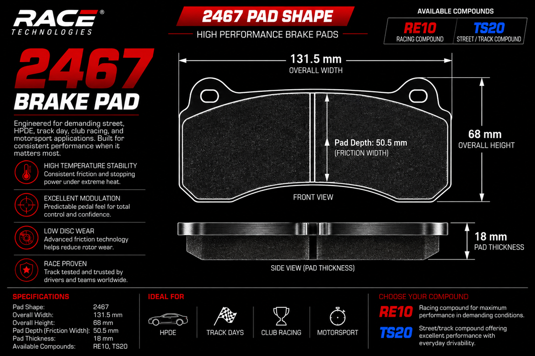 Race Technologies 2467 Brake Pad