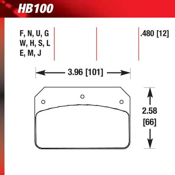 Hawk HB100S.480 Racing Pad - HT-10 Compound