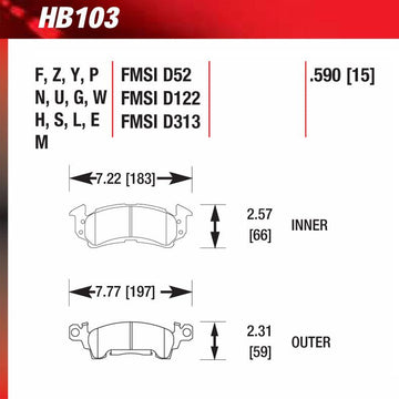 Hawk HB103G.590 Racing Pad - DTC-60 Compound
