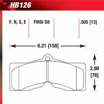 Hawk HB126E.505 Racing Pad - Blue Compound