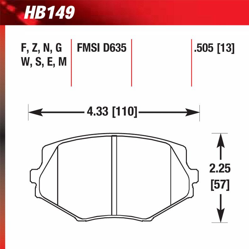 Hawk HB149N.505 Performance Pad - HP Plus Compound