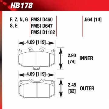 Hawk HB178G.564 Racing Pad - DTC-60 Compound