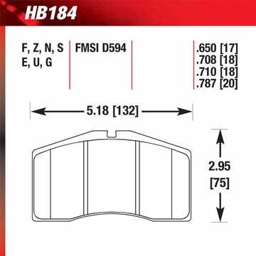 Hawk HB184E.650 Racing Pad - Blue Compound