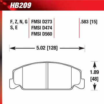 Hawk HB209E.583 Racing Pad - Blue Compound