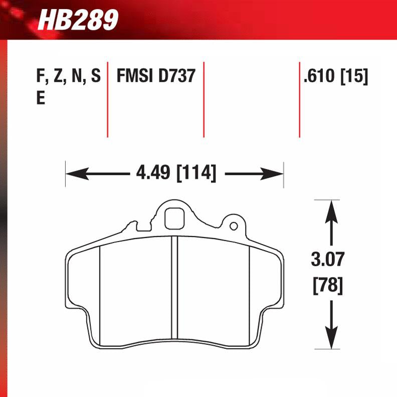 Hawk HB289F.610 Street Performance Pad - HPS Compound