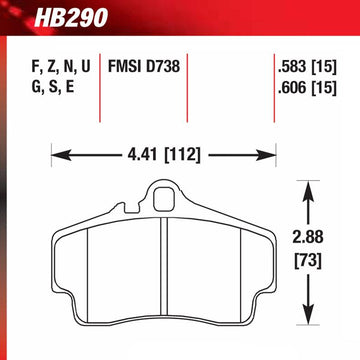 Hawk HB290U.606 Racing Pad - DTC-70 Compound