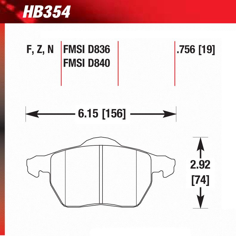 Hawk HB354E.756 Racing Pad - Blue Compound