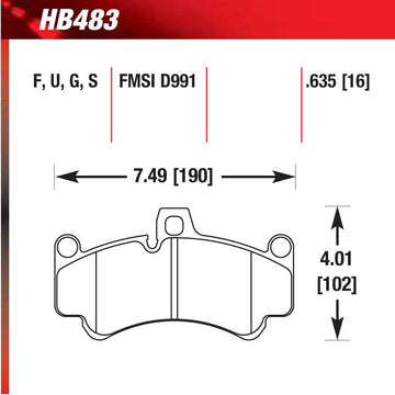 Hawk HB483U.635 Racing Pad - DTC-70 Compound