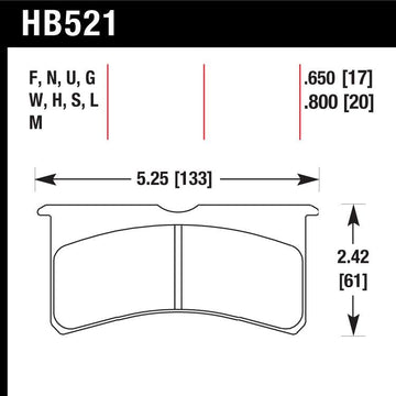 Hawk HB521U.800 Racing Pad - DTC-70 Compound