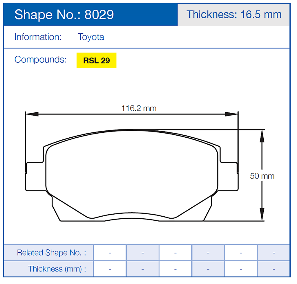 Pagid Racing Brake Pads No. 8029