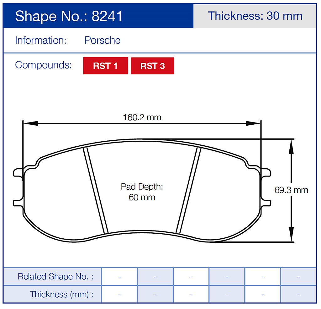 Pagid Racing Brake Pads No. 8241 (Front)