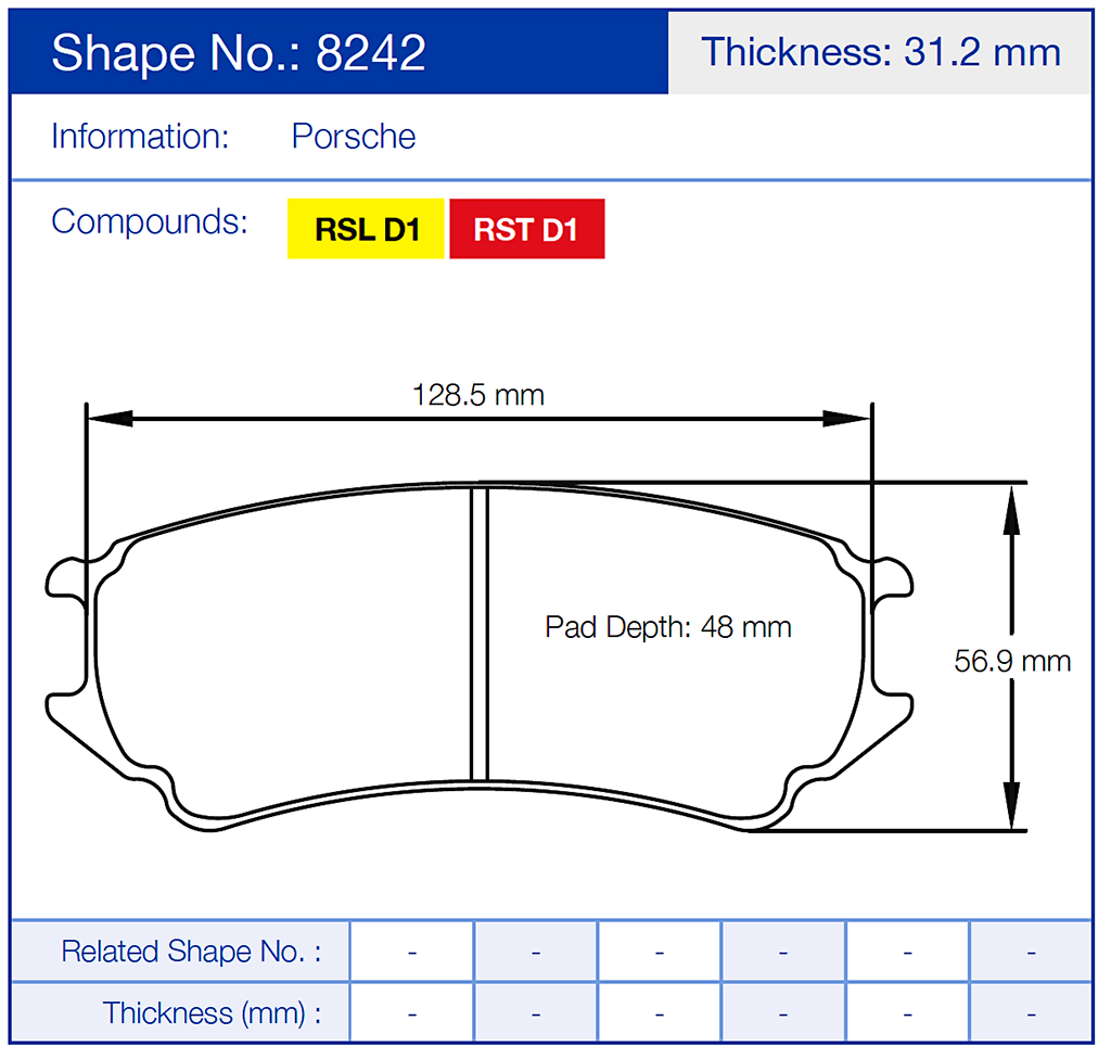 Pagid Racing Brake Pads No. 8242 (Rear)