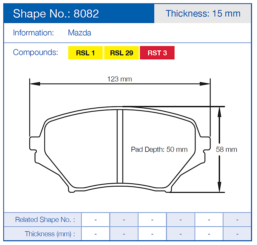 Pagid 8082 Racing Brake Pads