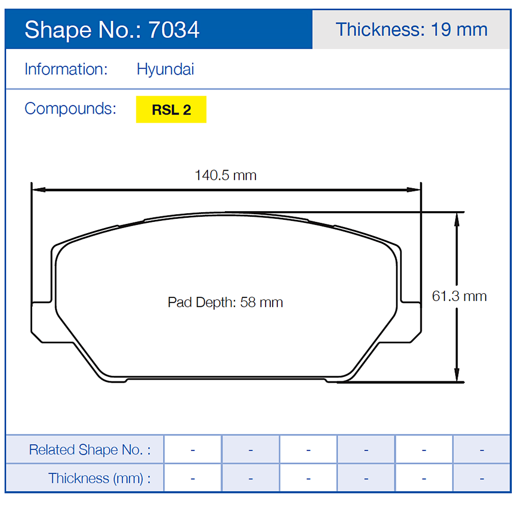 Pagid 7034 Racing Brake Pads