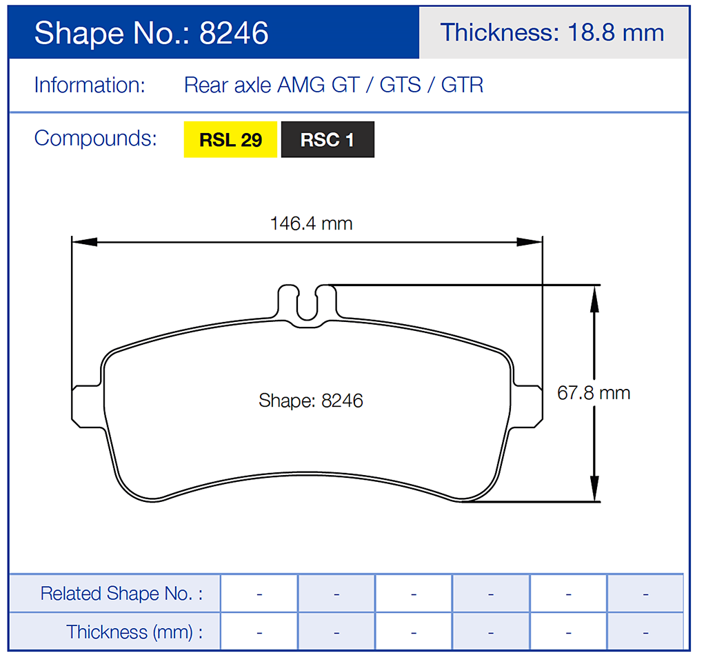 Pagid 8246 Racing Brake Pads