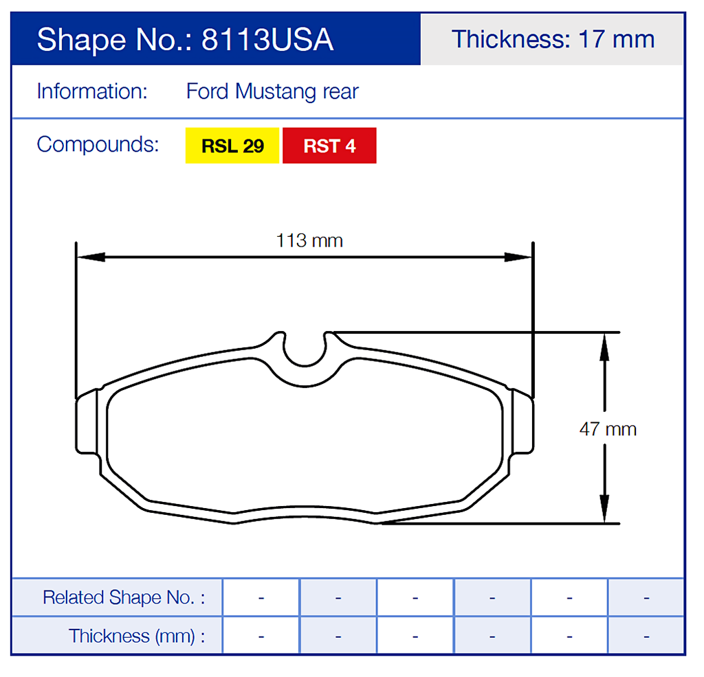 Pagid 8113 Racing Brake Pads