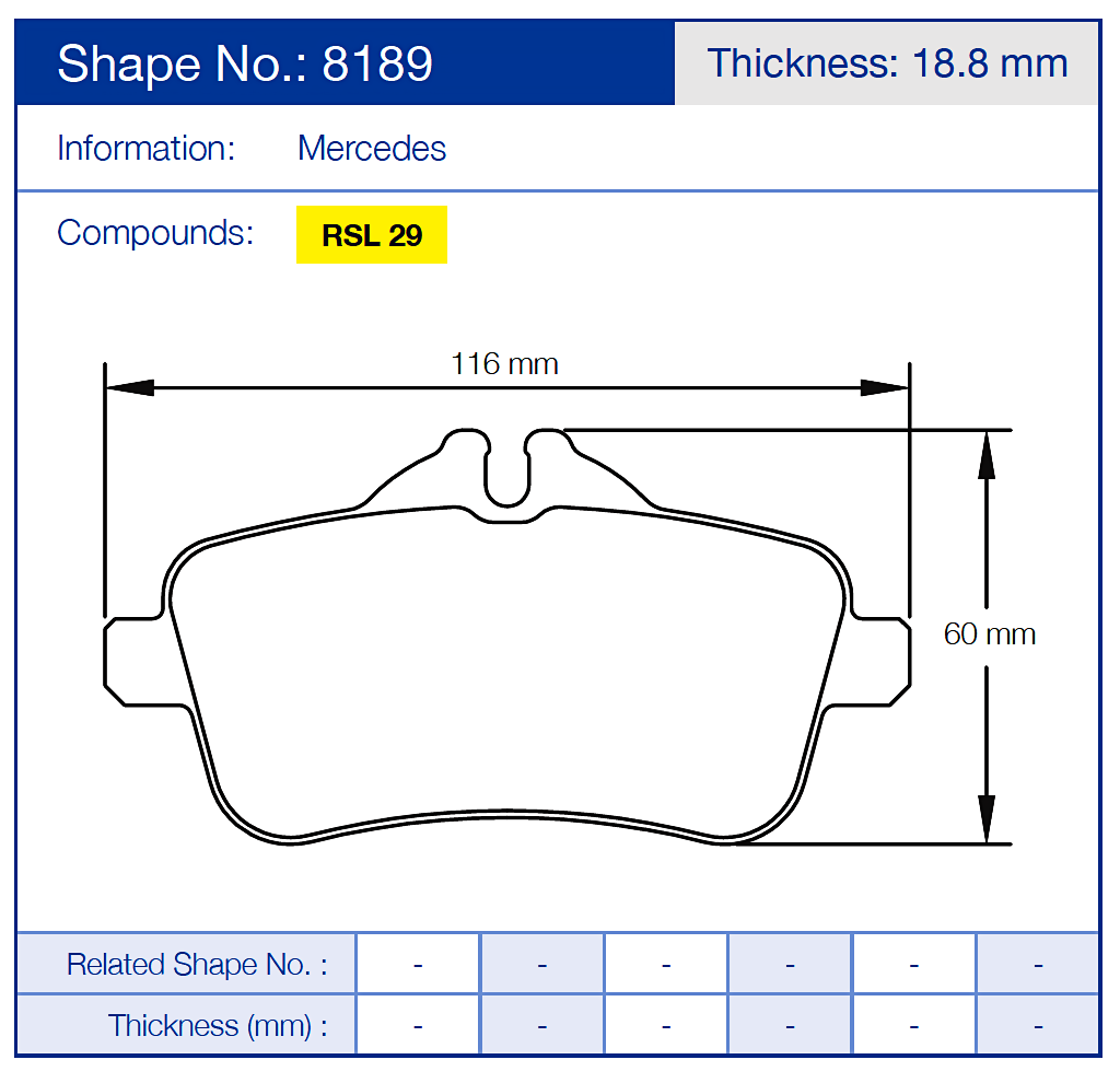 Pagid 8189 Racing Brake Pads